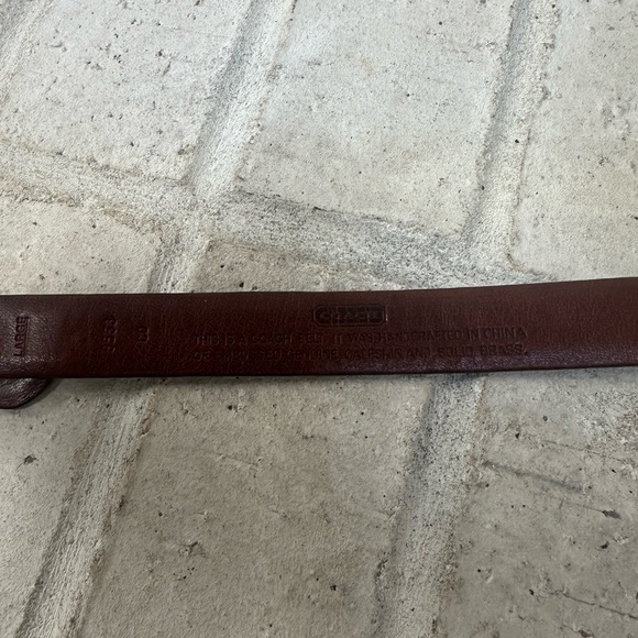 COACH Belt Brown Womens Silver Buckle Skinny Alligator Brass Leather Large 8553 - Picture 4 of 5